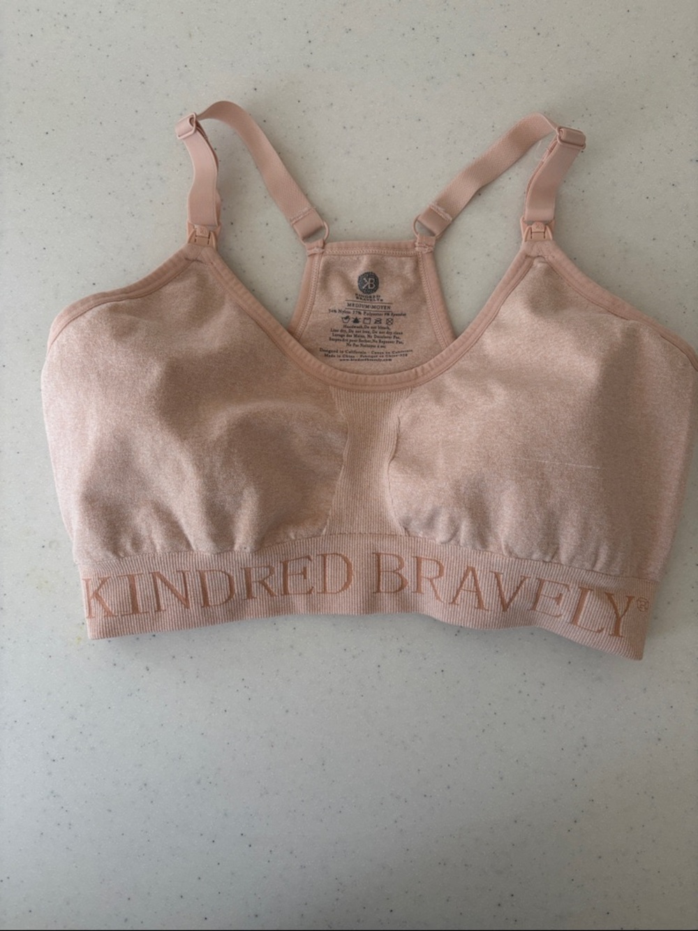 Kindred Bravely SUBLIME Peach-Blush Nursing & Sleep Bra MEDIUM